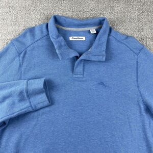 Tommy Bahama Men's Playa Pina Port Quarter-Zip LS Fleece Blue Sweater Sz XL